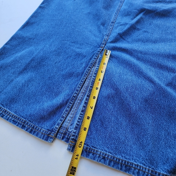 Vintage Route 66 Women's MAXI Denim JEAN Skirt Blue Pockets Sz 11/12 Sk8 - Picture 9 of 11